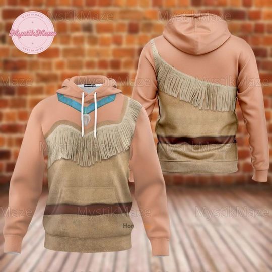 Halloween Pocahontas Princess Cosplay 3D Hoodie, Disney Pocahontas Costume Shirt, Halloween Costume For Family Group Shirt, Disney Gift