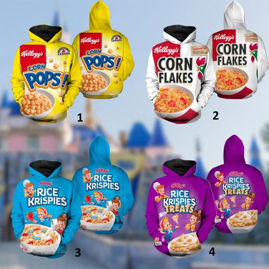 Cereal Halloween 3D Hoodie, Corn Cereal Halloween Cosplay Group Candy 3D Hoodie, Halloween Costume For Family T Shirt, Cereal Halloween Gift