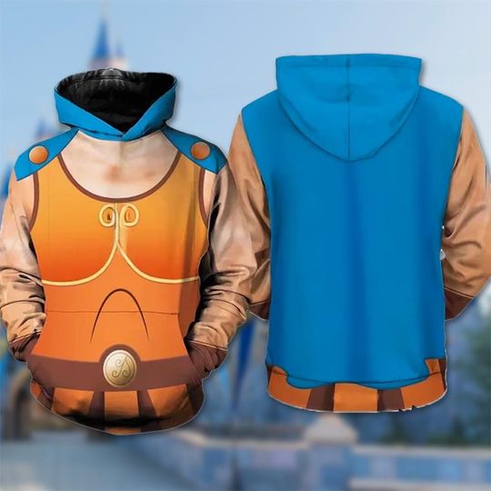 Hercules 3D Adult Hoodie, Hercules MoviemCosplay Costume Hoodie, Hercules Halloween Costume Shirt, Cartoon Movie Hoodie