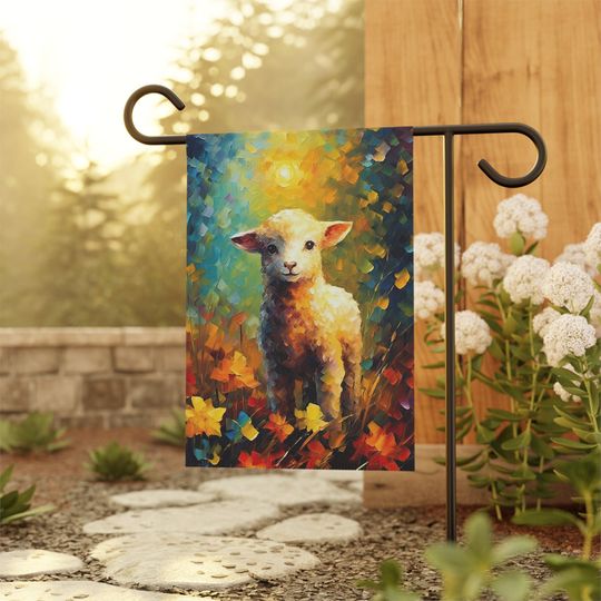 Lamb - Garden & House Banner, Fall Colors, Autumn Flag, Yard Flag, Animal Flag
