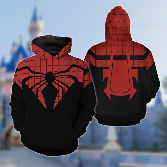 The Superior Spider Man Costume Shirt, Spider-Man Cosplay Costume Hoodie, Halloween Costume Outfit, Super Hero All Over Print Clothing