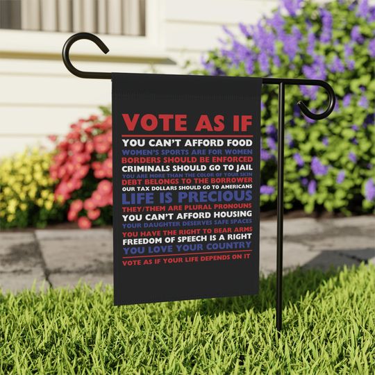Vote As If GOP Flag, Republican Advocacy, Unique Gift for Conservatives, Garden & House Banner