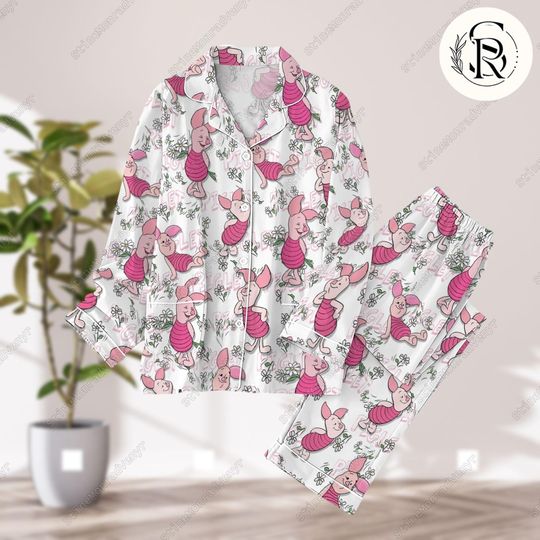 Piglet Pajamas Set, Winnie the Pooh Thick Pajamas, Pig Cosplay Costume, Animal Kingdom Bridesmaid Pajamas, Disney Piglet Cartoon Shirt