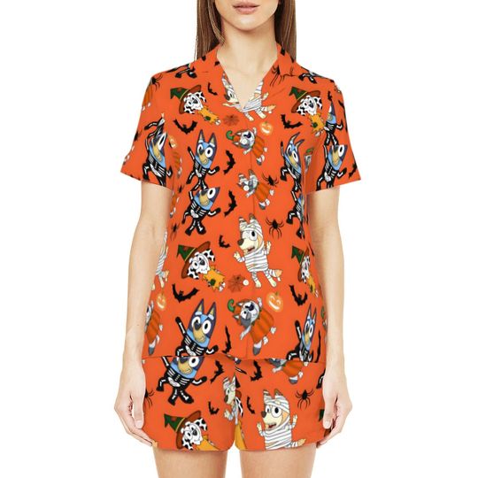 Blue Halloween Pajamas, Midnight Shirt, Pajamas Pants, Set Of Pajamas