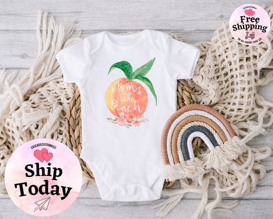 Mom's Little Peach Onesie, Peach Baby Onesie, Cute Little Peach Onesie, Mama's Girl Onesie, Daughter Onesie, Baby Announcement
