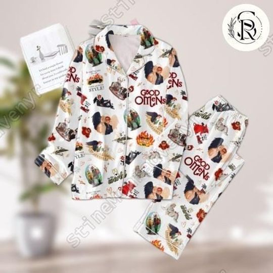 Good Omens Series Pajamas Set, Good Omens Movie Midnight Shirt, Aziraphale And Crowley Pajamas Pants, Good Omens Fan Gifts