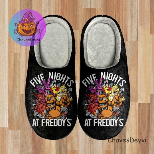 Five Nights at Freddy's Cozy Unisex Winter Slipper, Halloween Winter Shoe, Custom Slipper, Soft Indoor Shoe, Indoor Slipper
