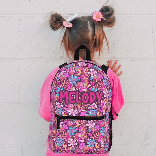 Personalized kids school backpack, personalized toddler backpack Floral, custom name backpack for adults, monogram backpack birthday gift
