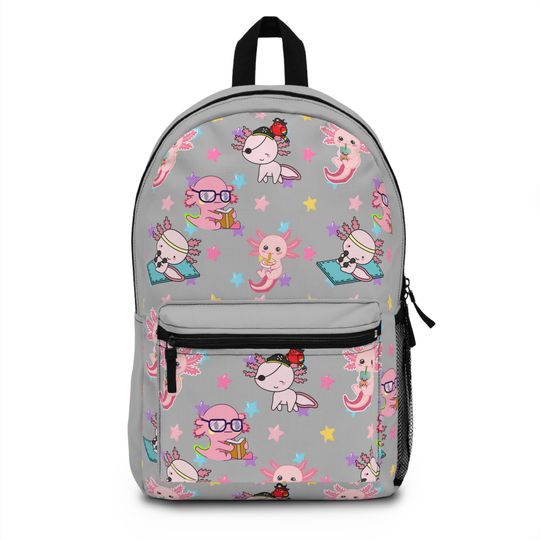 Axolotl Backpack Bookbag for Back to School  or Travel - Cute Kawaiii Gift