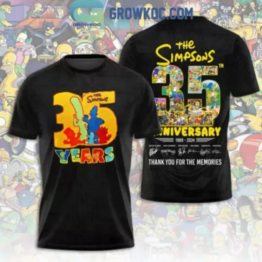 The Simpsons 35th Anniversary 1989-2024 Thank You T Shirt
