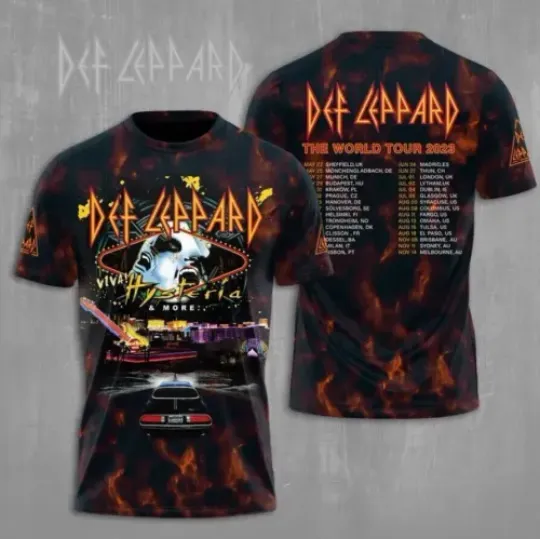 HOT !!! Def Leppard Shirt, Def Leppard 3D T-Shirt, Rock Band Short Sleeve