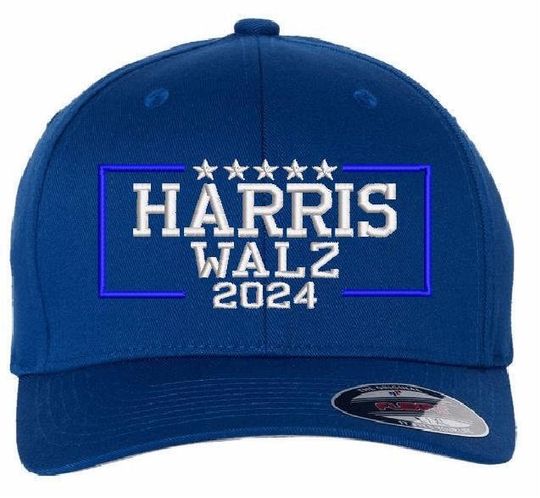 Kamala Harris Tim Walz Embroidered Flex Fit 6277 Hat Harris Walz 2024 President