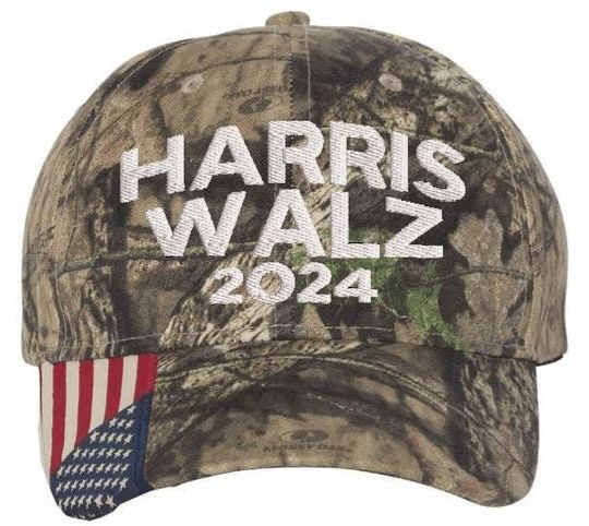 Harris Walz 2024 Embroidered Hat CWF305 Mossy Oak Hat Block Harris Walz