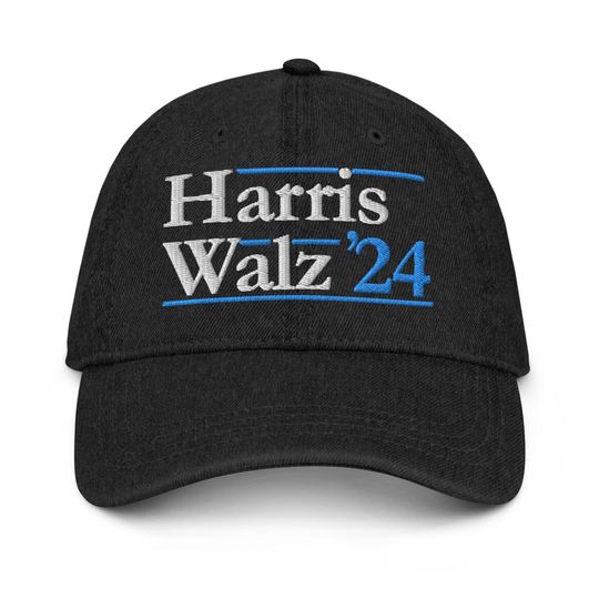 Kamala Harris Tim Walz Hat (Embroidered Denim Cap) Harris Walz 2024