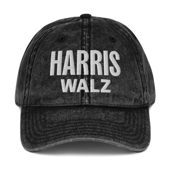 Harris Walz Hat (Embroidered Vintage Cotton Twill Cap) Official Harris Walz Campaign Hat