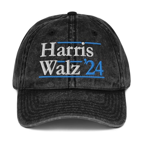 Kamala Harris Tim Walz Hat (Embroidered Vintage Cotton Twill Cap) Harris Walz 2024