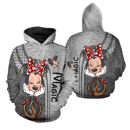 Personalized Minnie Mouse Disney Hoodie Leggings Set, Disney Woman Leggings