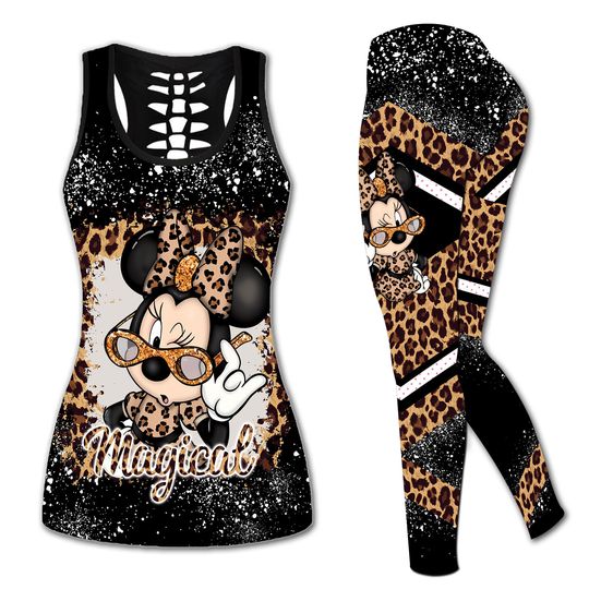 Personalized Minnie Mouse Disney Hollow Tank Top Legging Set, Disney Hollow Tank Top, Disney Leggings
