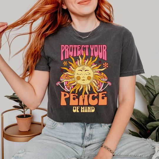 Protect Your Peace Shirt, Comfort Colors Heavy Tee, Boho Shirt, Gift for Teen, Christian Shirt, Vintage T-Shirt,  Comfort Colors Tee