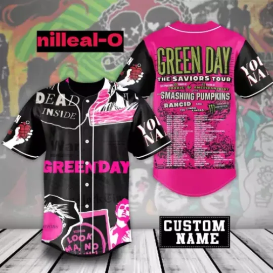 Green Day The Saviors 2024 Tour Baseball Jersey Shirt For Men Women