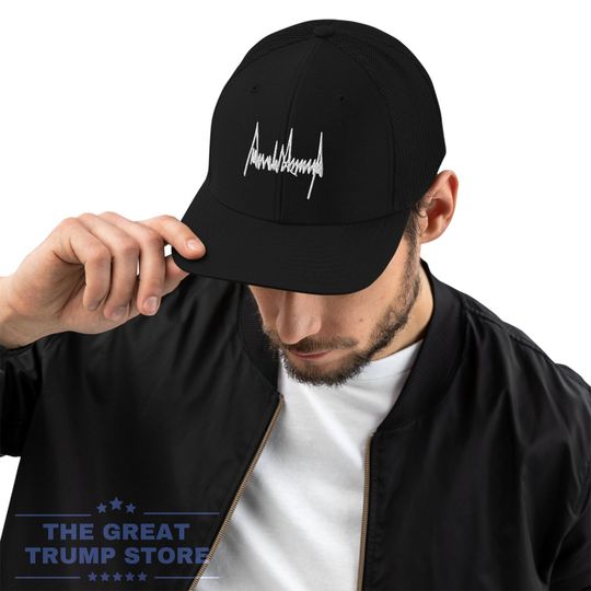 Trump Signature Trucker Cap Trump Autograph Embroidered Dad Hat Trump Signature Hat Men