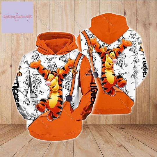 Disney Tigger Hoodie, Tigger Shirt, Winnie The Pooh Hoodie, Tigger Unisex Hoodie, Disney Movie Cartoon Hoodie, Disney Trip, Tigger Gift