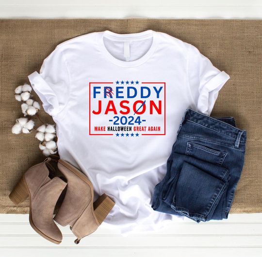 Freddy & Jason for President Shirt | 2024 Election | Halloween | Funny | Mens Womens