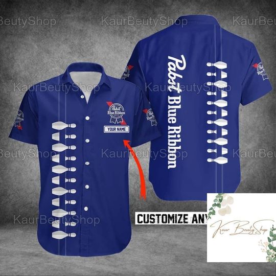 Pabst Blue Ribbon Hawaiian Shirt, Pabst Ribbon Shirt, Hawaiian Beer Shirt, Men Hawaiian Shirt, Pbr Beer Summer Shirt, Drinking Shirt