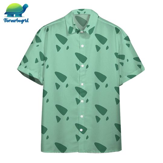 Bulbasaur Hawaii Shirt, Bulbasaur Tropical Hawaiian Shirt, Pocket Monster Summer Hawaiian Shirt, Hawaii Shirt for Men Women Tee