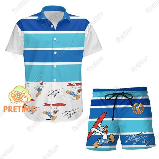 Donald Hawaiian Shirt, Donald Duck Shorts, Donald Duck Shirt, Donald Duck Vacation Hawaii Tee, Cartoon Hawaiian Shirt, Beach Shirt