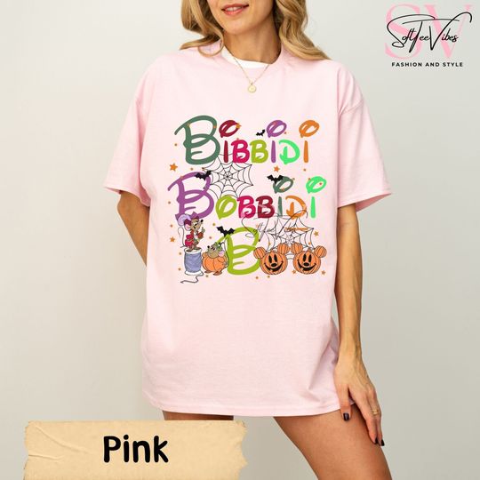 Disney Bibbidi Bobbidi Boo Halloween Short Sleeve Cotton Shirt, Graphic Tshirt for men, women, Unisex, Halloween Gifts