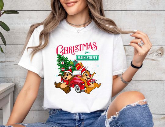 Disney Chip N Dale Double Trouble Christmas Cotton Tee, Graphic Tshirt for men, women, Unisex, Trending Halloween Gifts
