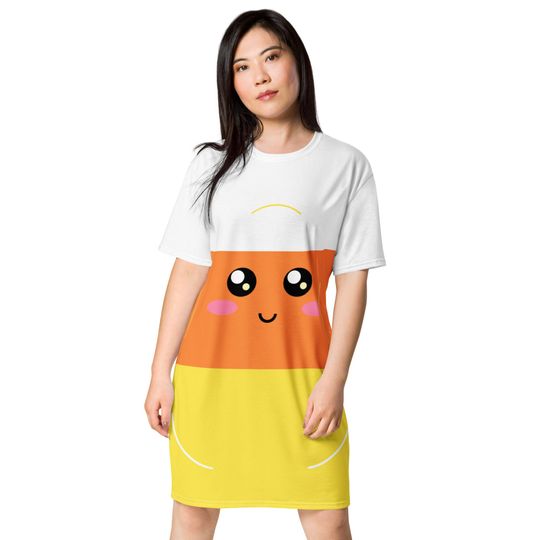 Candy corn costume, Cute Candy corn t-shirt dress, Halloween costume, kawaii candy corn