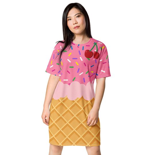 Ice cream T-shirt dress, Halloween costume, cherries, ice cream party