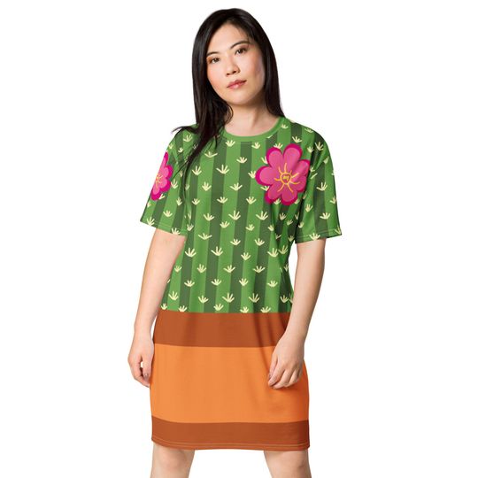 Cactus Costume t-shirt dress, adult or teen Halloween 2023 costume, Mommy and me matching costumes, cactus lover gift, house plants