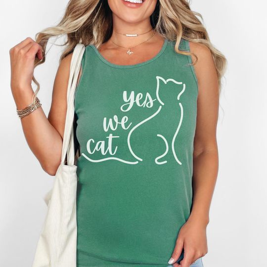 Kamala Harris Tank Top Yes we Cat Tank Top Comfort Colors Tank Top Unisex