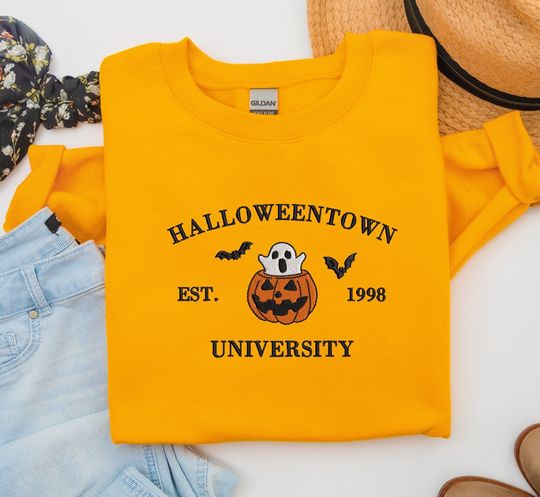 Embroidered Halloween Pumkin Sweatshirt, Halloweentown 1998 Sweatshirt, Fall Sweater