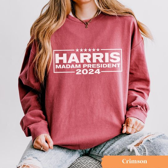 Kamala Harris Long Sleeve, For the People Crewneck, Comfort Colors Kamala Harris Long Sleeve, Harris 2024 Crew, Madam President Long Sleeve