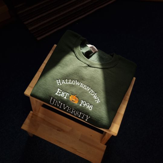 Halloween Town Embroidered Sweatshirt, Halloween Crewneck