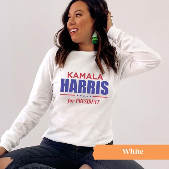 Kamala Harris Long Sleeve, Finish the Job Long Sleeve, Women's Kamala Harris Shirt, Harris 2024 Long Sleeve, Madam President Long Sleeve