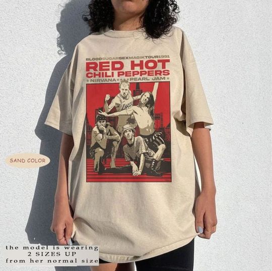 Vintage RHCP Tour 1991 Tee, Red Hot Chili Peppers Rock Band Tshirt , Red Hot Chili Peppers Shirt