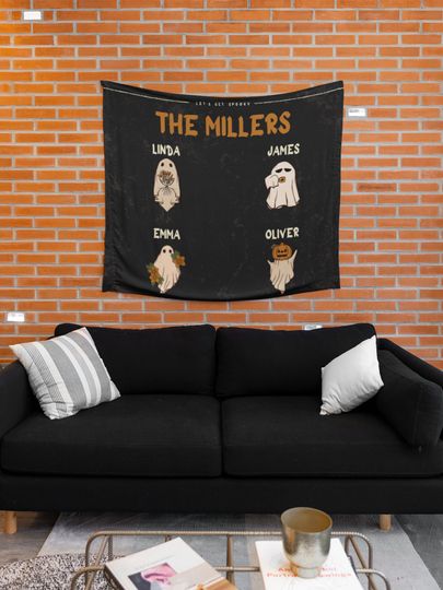 Custom Wall Tapestry, Personalized Banner, Halloween Wall Tapestry, Halloween Gift,  Custom Halloween Gift