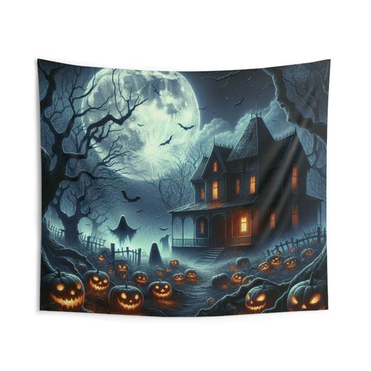 Halloween Wall Tapestry, Halloween Home Decor, Horror Decor, Halloween Gifts Idea