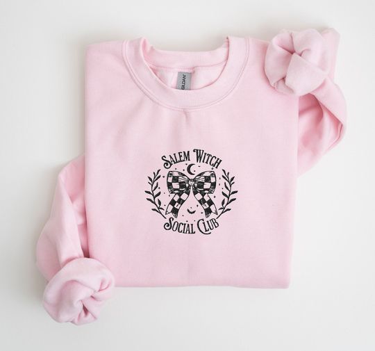 Dark Coquette Halloween Sweatshirt EMBROIDERED Black Coquette Bow Crewneck