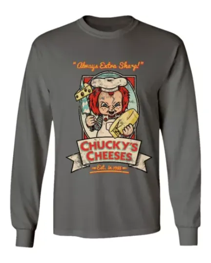 Chucky Cheeses Shirt Childs Play Funny Halloween Men's Long Sleeve T-Shirt