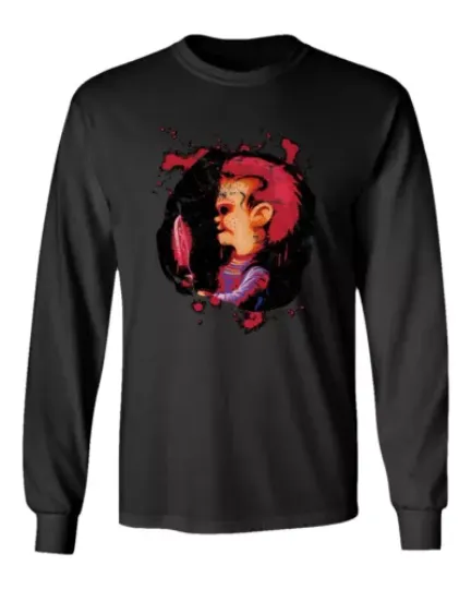 Childs Chucky Shirt Horror Scary Halloween Men's Long Sleeve T-Shirt