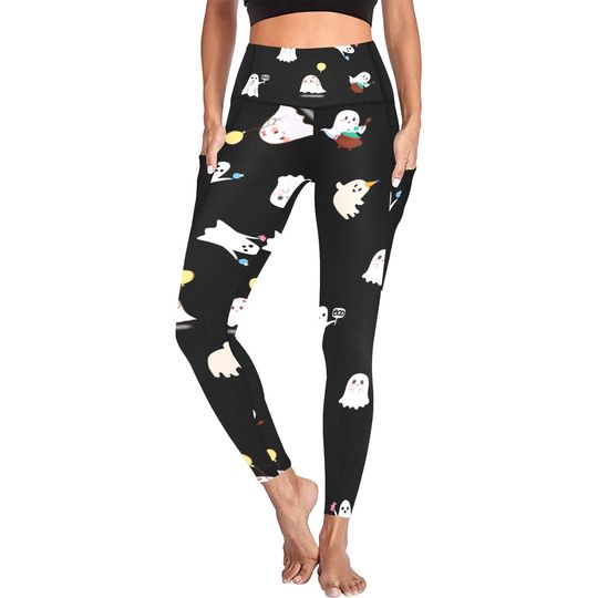 All Over Print Ghost Leggings | Halloween legging Yoga Pants | Kawaii Clothes | Halloween Gift For Women