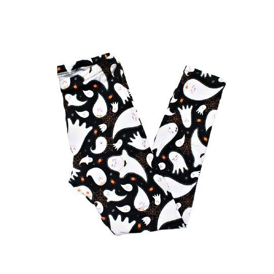 Halloween Leggings for Girls, Spooky Cute Ghost Pants, Handmade Clothing for Kids, Fall Outfit, Festive Gift for Granddaughter, Daughter