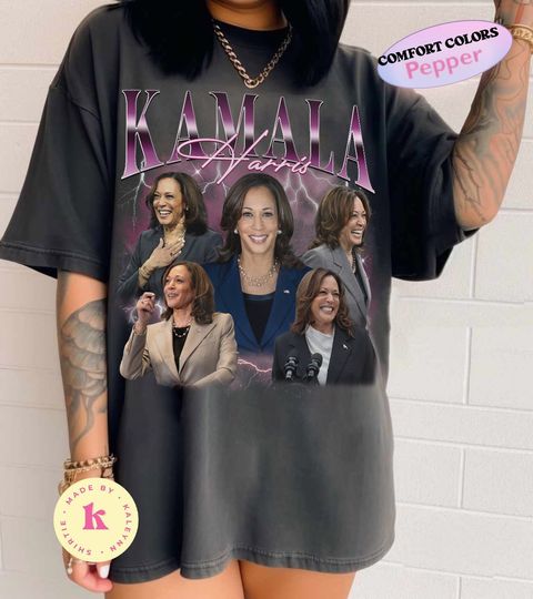 Kamala Harris 2024 Tshirt- Harris Presidential Election 2024 Bootleg Rap Tee Comfort Colors Unisex Garment Dyed T-shirt Vote Harris 2024
