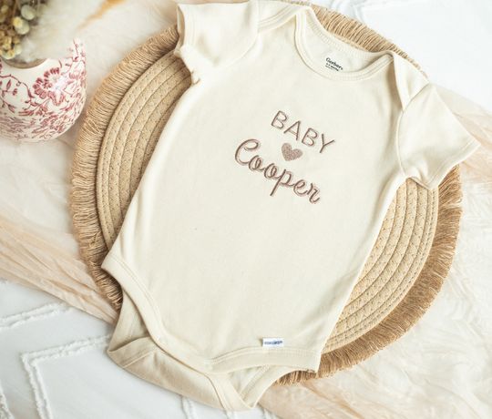 Custom Embroidered Baby Name Onesie Personalized Gifts for Newborn